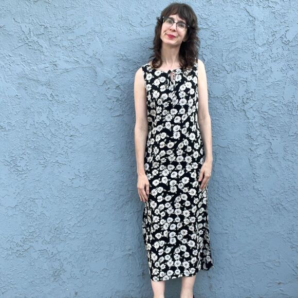 Vintage 90s Floral Maxi dress size Small grunge - Picture 1 of 9